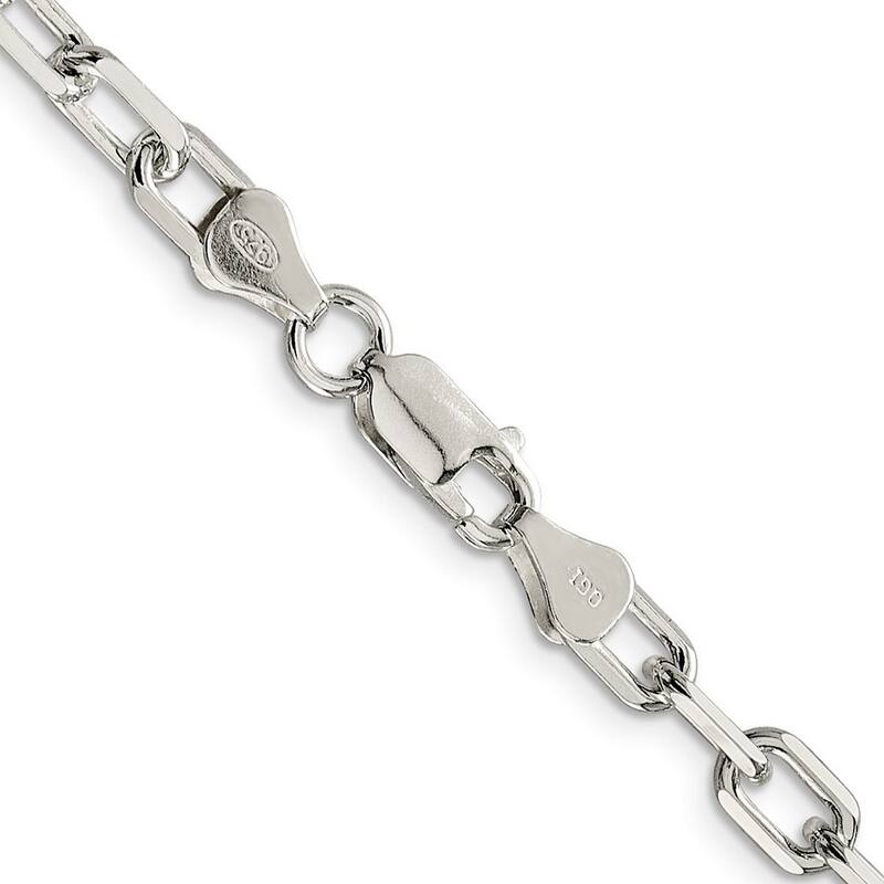 Curata 925 Sterling Silver Polished 5.5mm Unisex Open Cable Chain Necklace (Lobster)