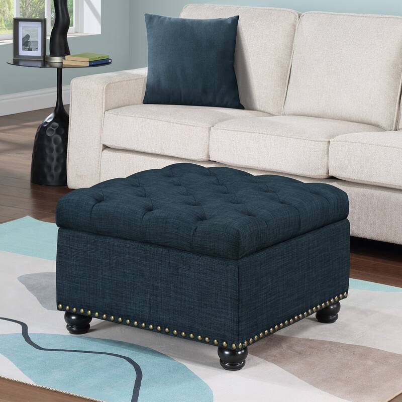 Multipurpose Ottoman Coffee Table with Storage Space for Compact Living Rooms, Doubles as Seating or Footrest