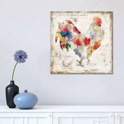 iCanvas "Flowered Rooster" by Carol Robinson Canvas Print