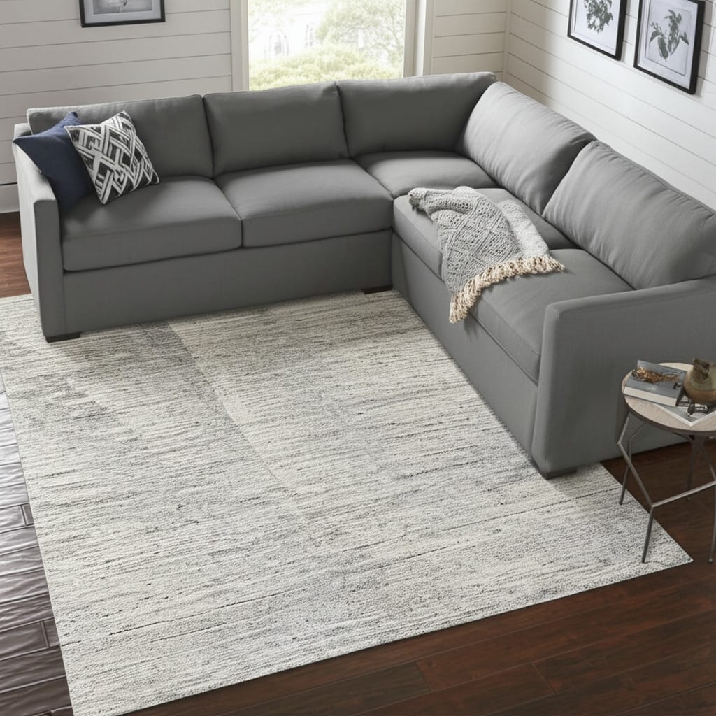 HomeRoots Abstract Casual Rectangle Area Rug - 162.00 in. x 114.00 in. x 0.31 in.