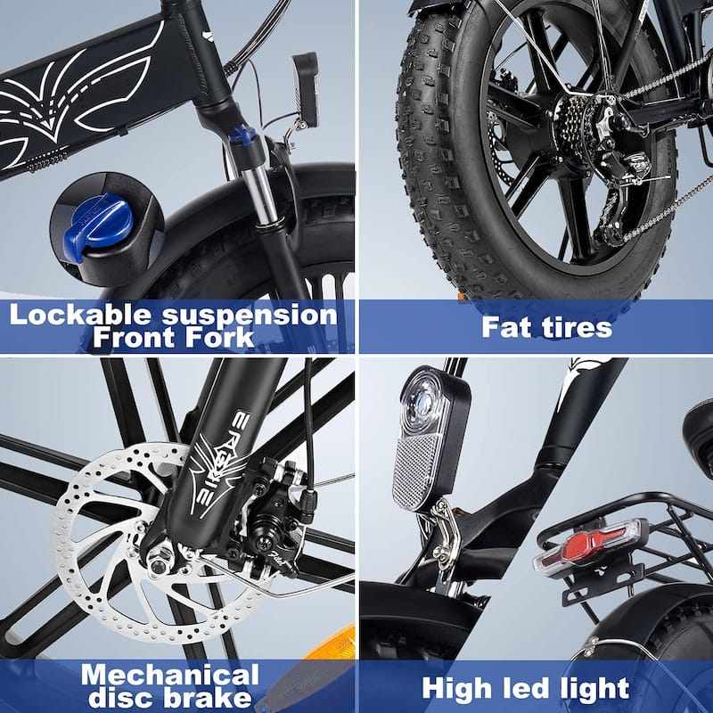 20-inch Front Shock-Absorbing Fat Tire Folding Electric Bicycle