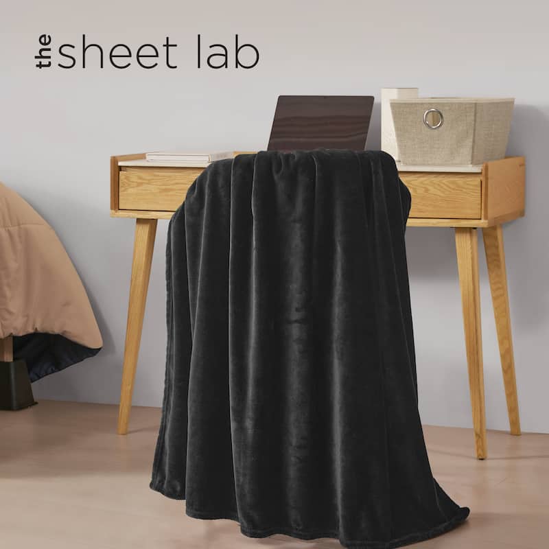 The Sheet Lab Solid Plush Throw Blankets
