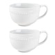 preview thumbnail 5 of 5, Everyday White Set of 2 Beaded Coupe Mug, 18 Oz