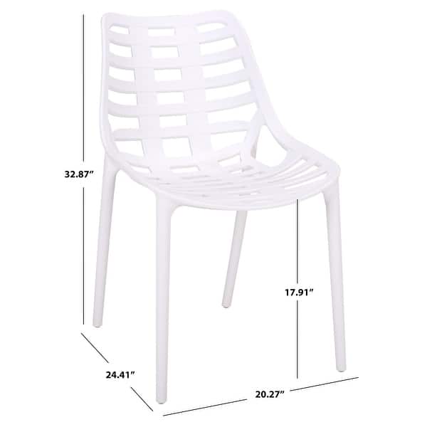 dimension image slide 2 of 5, SAFAVIEH Outdoor Living Fufa Dining Chair (Set of 2) - 20" W x 24" D x 33" H