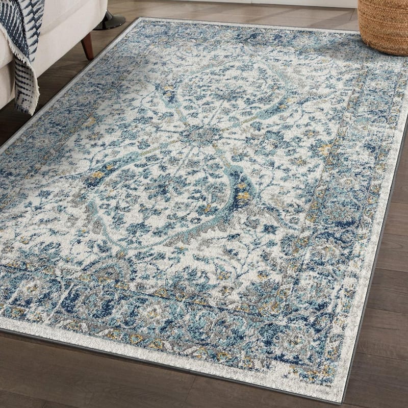 Luxe Weavers Modern Oriental Area Rug, Stain-Resistant Carpet - 6' x 9' - Ivory