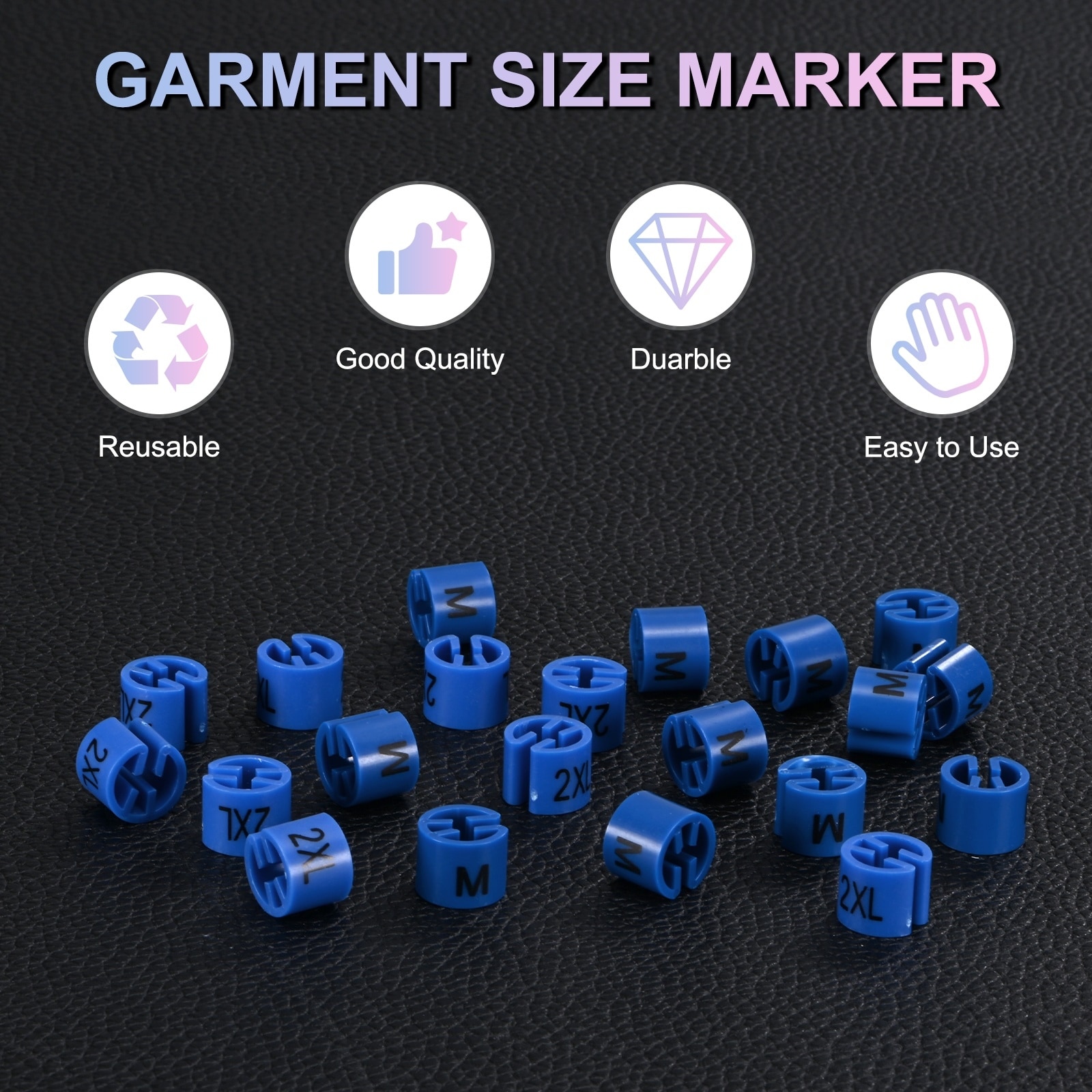 Clothes Hanger Markers, Plastic Tag Garment Color Coded Size Clips Fit Rod for Clothing/Wire Hangers