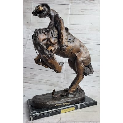 RattleImitative snake By Frederic Remington Western Bronze Statue Sculpture Figure Art 21 Inches X 17 Inches