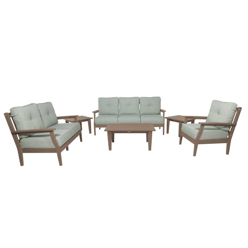 HIGHWOOD Lehigh 6-Piece Grand Deep Seating Set - Canvas Seasalt