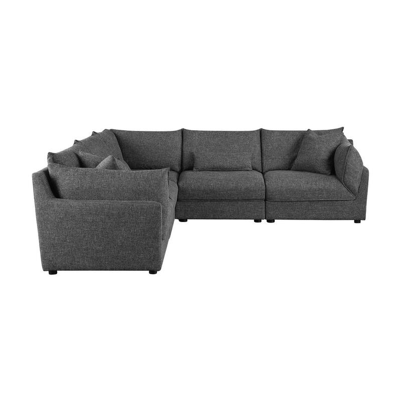 Tomasina Barely Black 5-Piece Modular Sectional Sofa