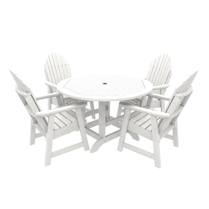 HIGHWOOD Commercial Muskoka 5-Piece Adirondack 48" Dining Set - White