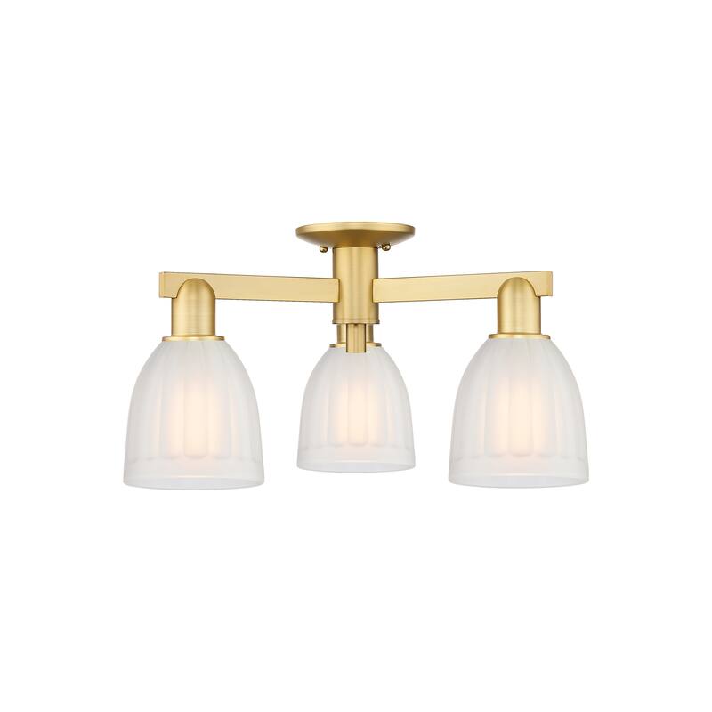 Innovations Lighting Endless Possibilities Arcadia - Brookfield - 3 Light 23" Semi-Flush Mount - Satin Gold