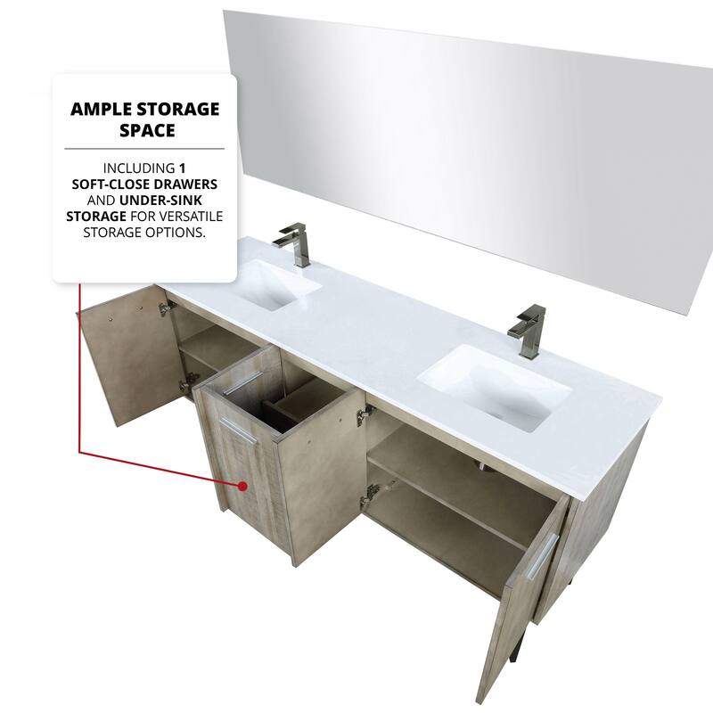 Lancy 24 in W x 20 in D Rustic Acacia Bath Vanity, Cultured Marble Top and 18 in Mirror