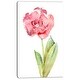 preview thumbnail 2 of 8, Designart "Single Pink Tulip on White Background" Flower Artwork on Canvas