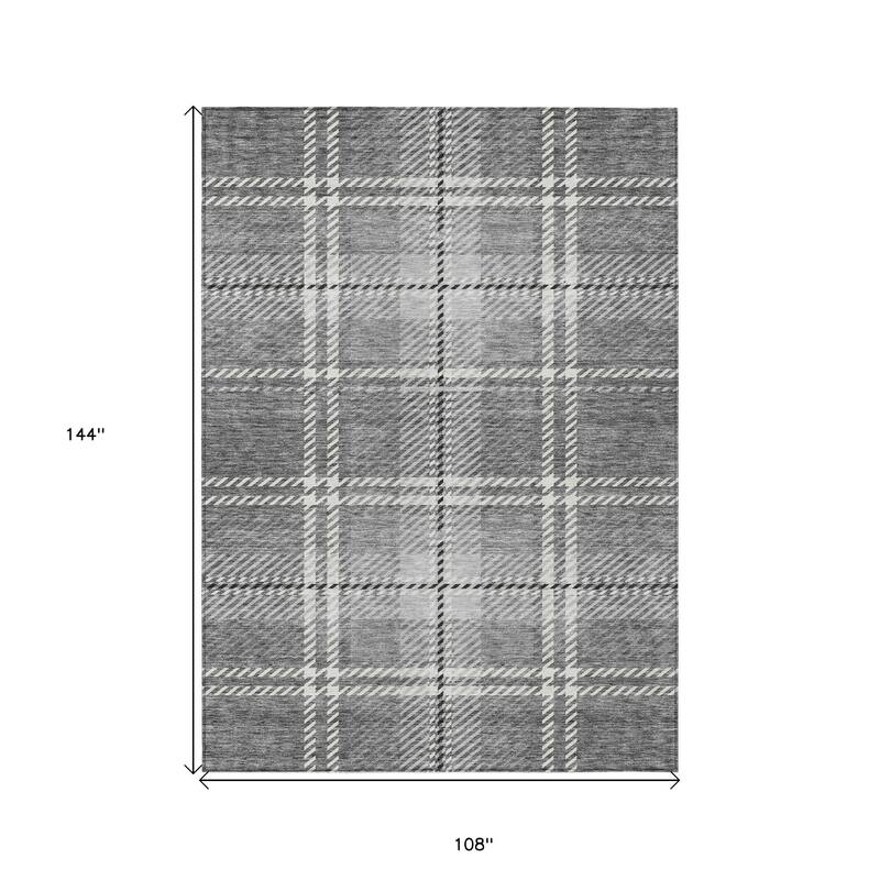 HomeRoots Plaid Transitional Rectangle Outdoor Rug