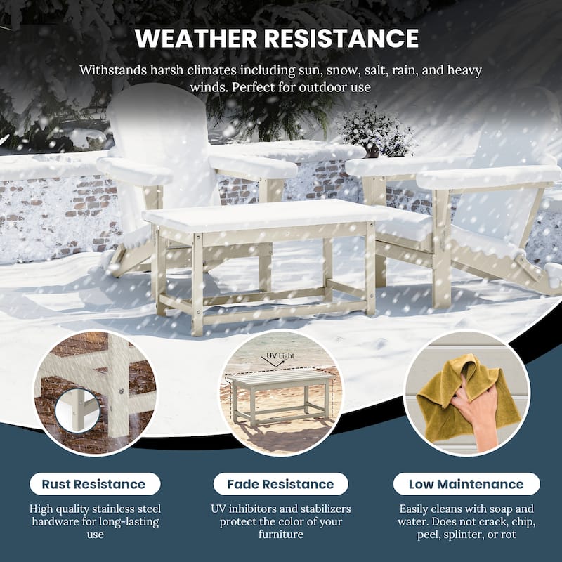 Laguna Hdpe All Weather Outdoor Patio Rectangular Coffee Table
