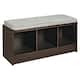 Porch & Den Southbrook 3-cube Storage Bench w/ Grey Cushion - Espresso