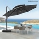 preview thumbnail 1 of 12, Pellebant 12 FT Outdoor Round Cantilever Umbrella with Double Top Dark Grey