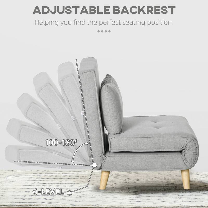 2-in-1 Multi-Functional Sofa Bed, Sleeper Chair with Adjustable Backrest