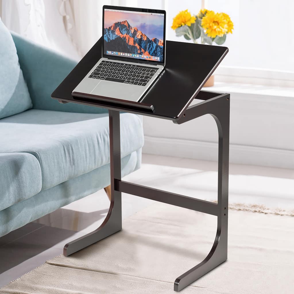 Laptop Desk Bamboo Sofa Side Table Adjustable Couch Table End Table