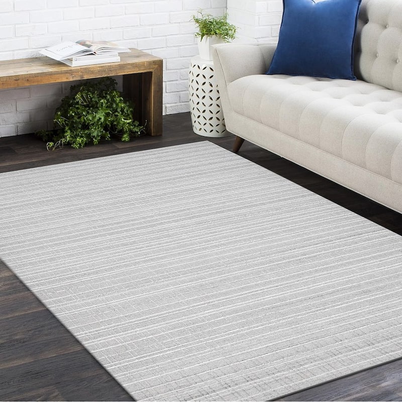 Overton Handmade Modern Contemporary Geometric Area Rug - 3'x5' - Gray