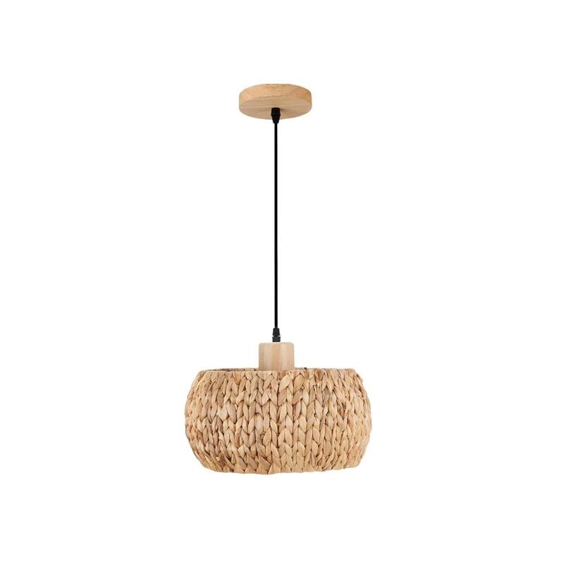 12 Inch rattan lighting Hyacinth, boho kitchen island lights rattan, seagrass, woven pendant light