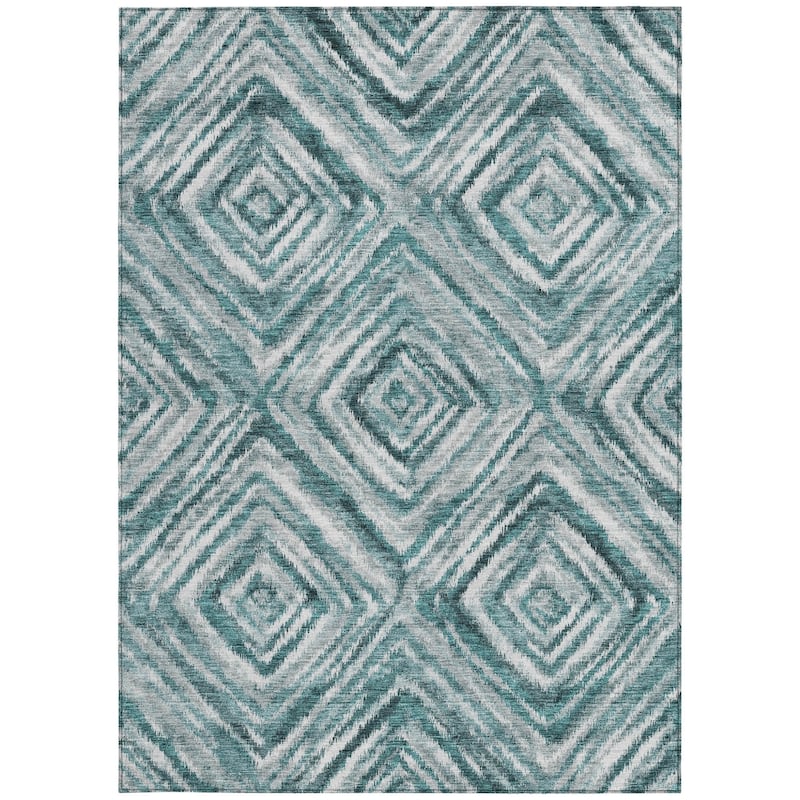 HomeRoots Geometric Transitional Rectangle Outdoor Rug