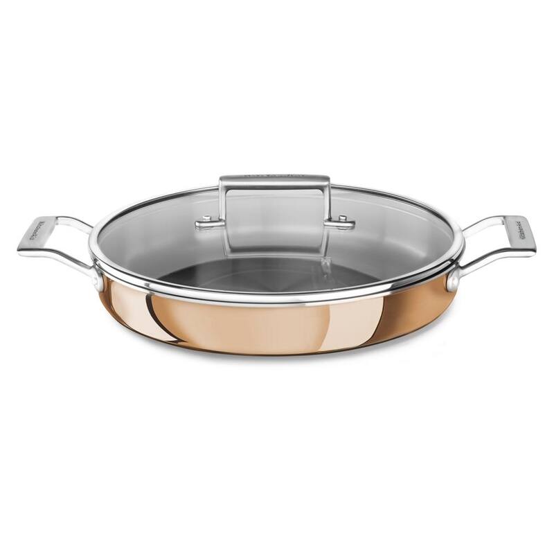 KitchenAid Tri-Ply Copper 3.5-Quart Braiser with Lid, KC2P35BR - Satin Copper