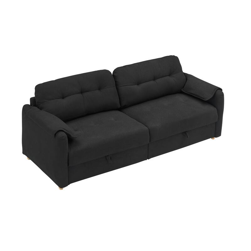 Teddy Cotton Linen Fabric Sofa with Built-in Storage