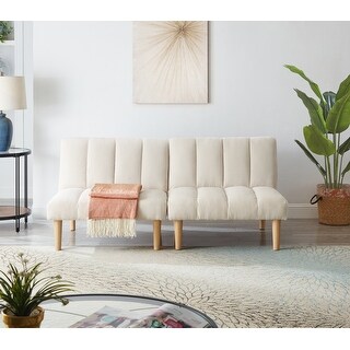Corduroy Fabric Convertible Sofa Bed with Wooden Legs - Bed Bath ...
