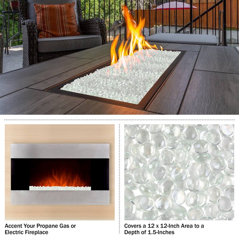 Pure Garden 10lbs Fire Pit Glass - Glass Rocks