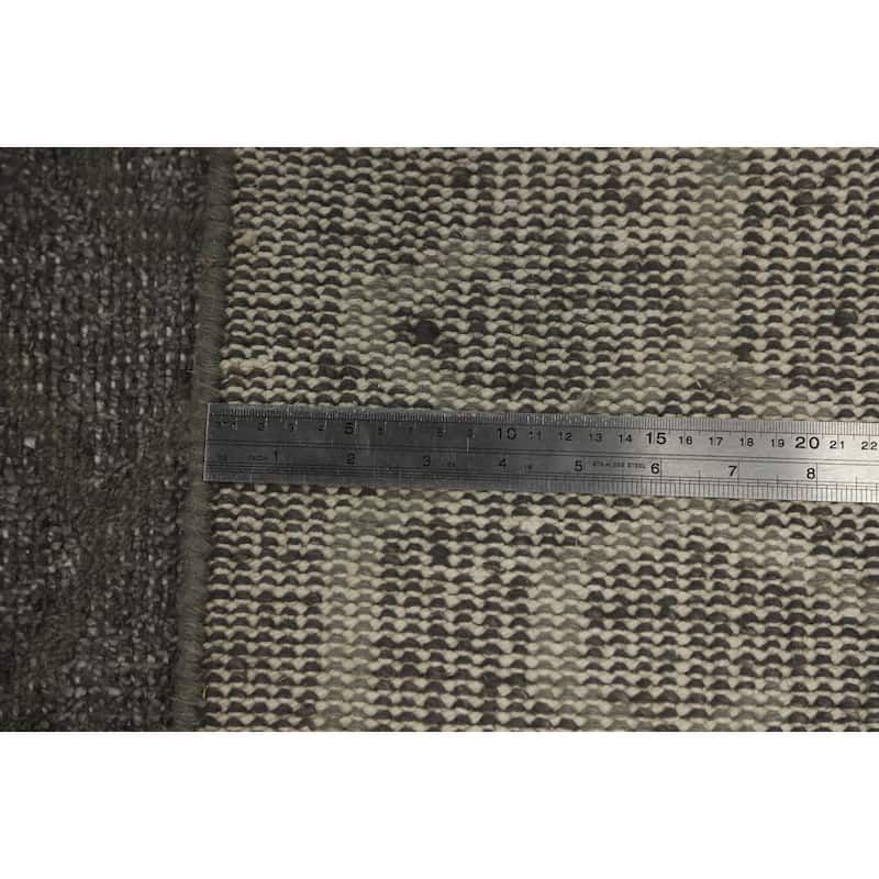 Hand-knotted Modern Wool Grey Geometric Area Rug Oriental Carpet - 8' 0'' X 5' 2''