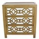 preview thumbnail 14 of 28, Silver Orchid Fonda Glam Mirrored Cutout 3-drawer Chest