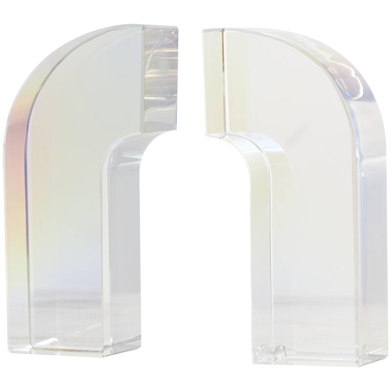 Crystal Geometric Arched Bookends - Set of 2 Clear - Roche River Decor