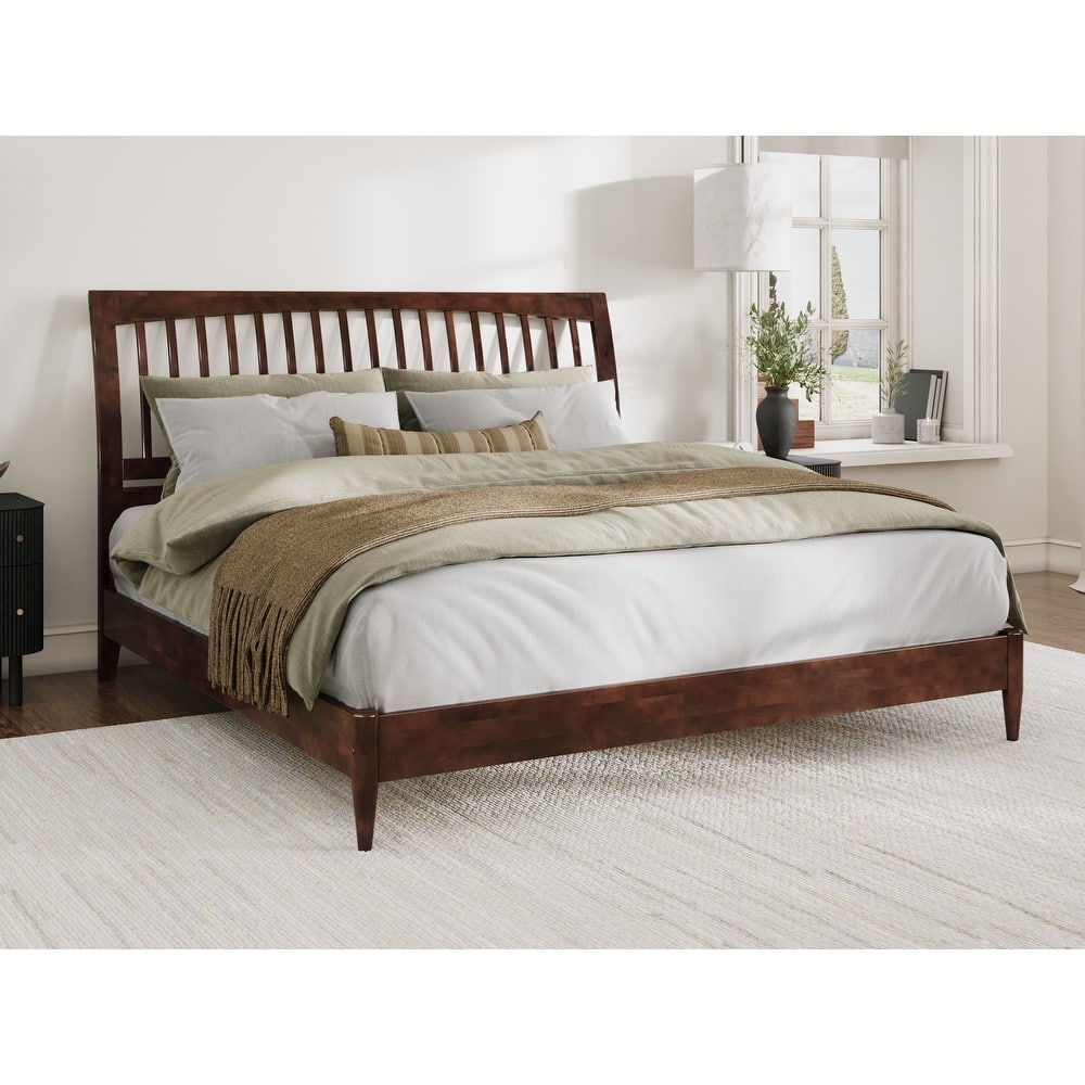 Orleans Solid Wood Low Profile Sleigh Platform Bed