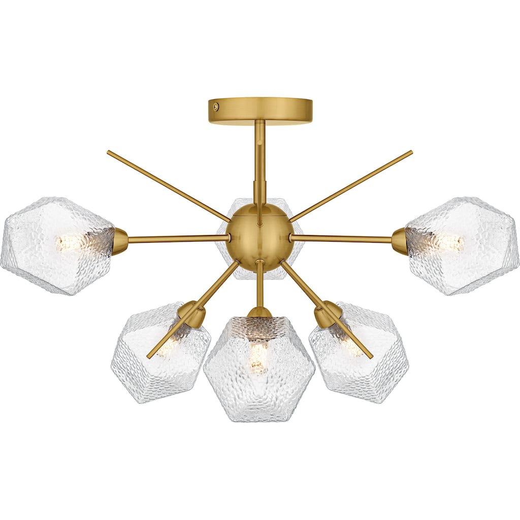 Salvador 6-Light Brushed Gold Semi-Flush Mount
