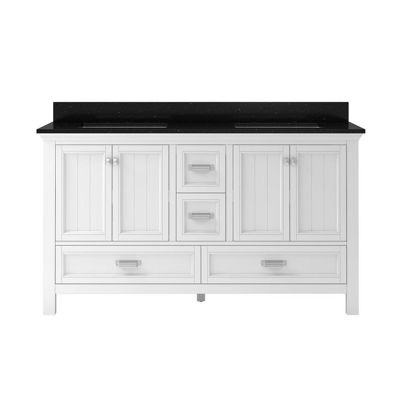 CRAFT + MAIN BAVT6122D-QBG Brantley 60" Free Standing Double Basin - White