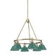 preview thumbnail 1 of 0, Golden Lighting 3306-6 AB Orwell 6 Light 29" Wide Chandelier Aged Brass / Pine Green Shades