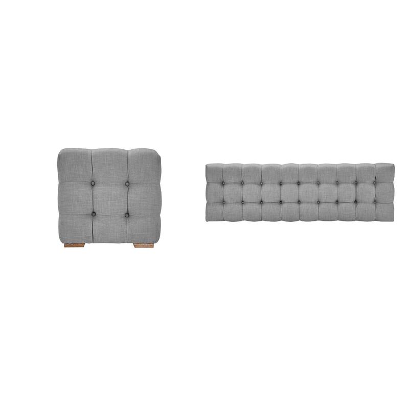 Gdansk Linen Fabric Tufted Bench