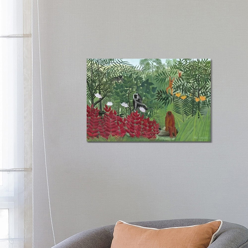 iCanvas "Tropical Forest With Monkeys, 1910" by Henri Rousseau Canvas Print