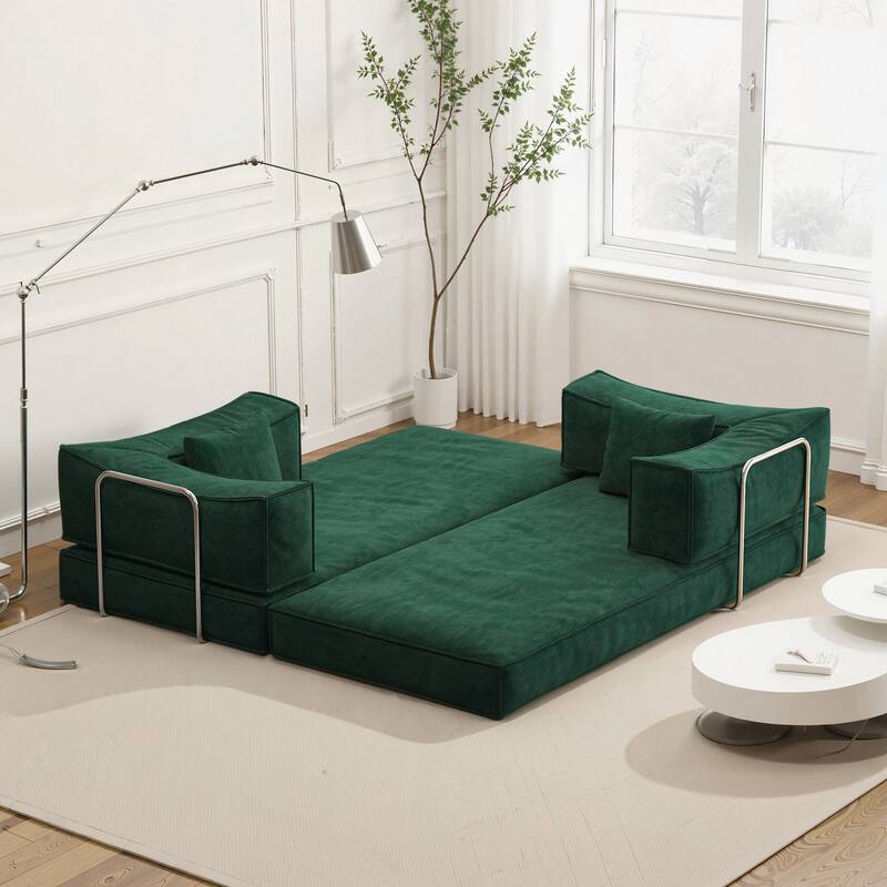 78.8 inch Modular sofa,convertible pudding block sofa(Green)