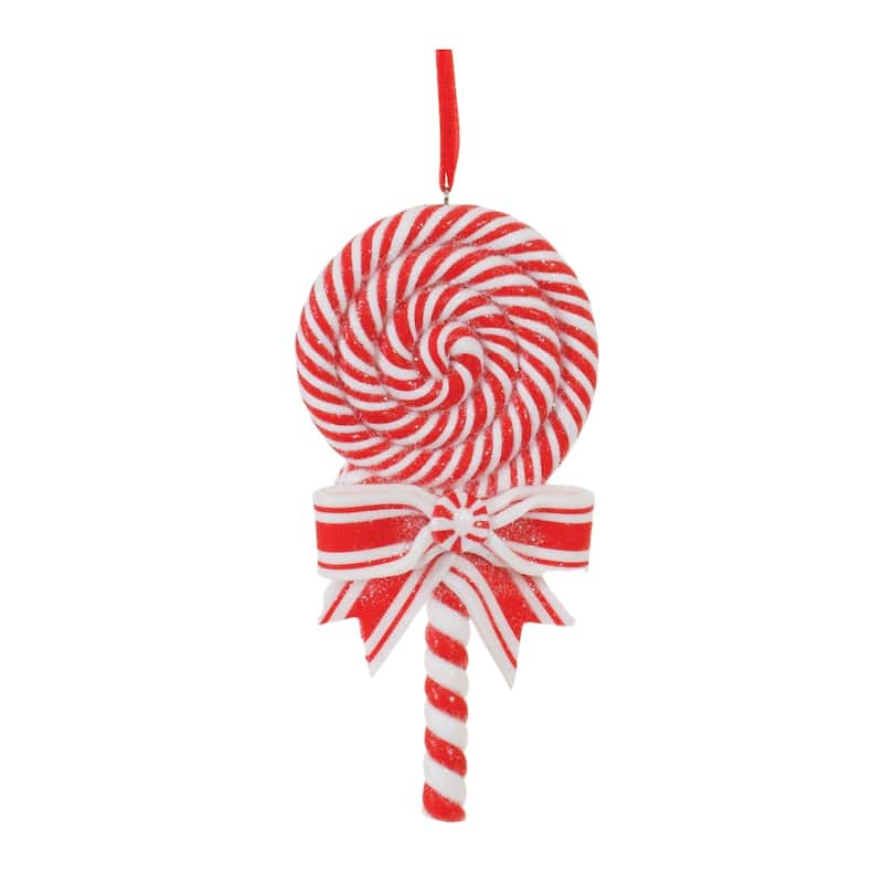 Peppermint and Candy Cane Christmas Ornaments - 5" - Red and White - 12ct