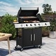 preview thumbnail 2 of 7, 3-Burner Propane Grill with Side Burner, Locking Wheels, 395 Sq. In. Cooking Area, 36,000 BTU White - Propane Gas