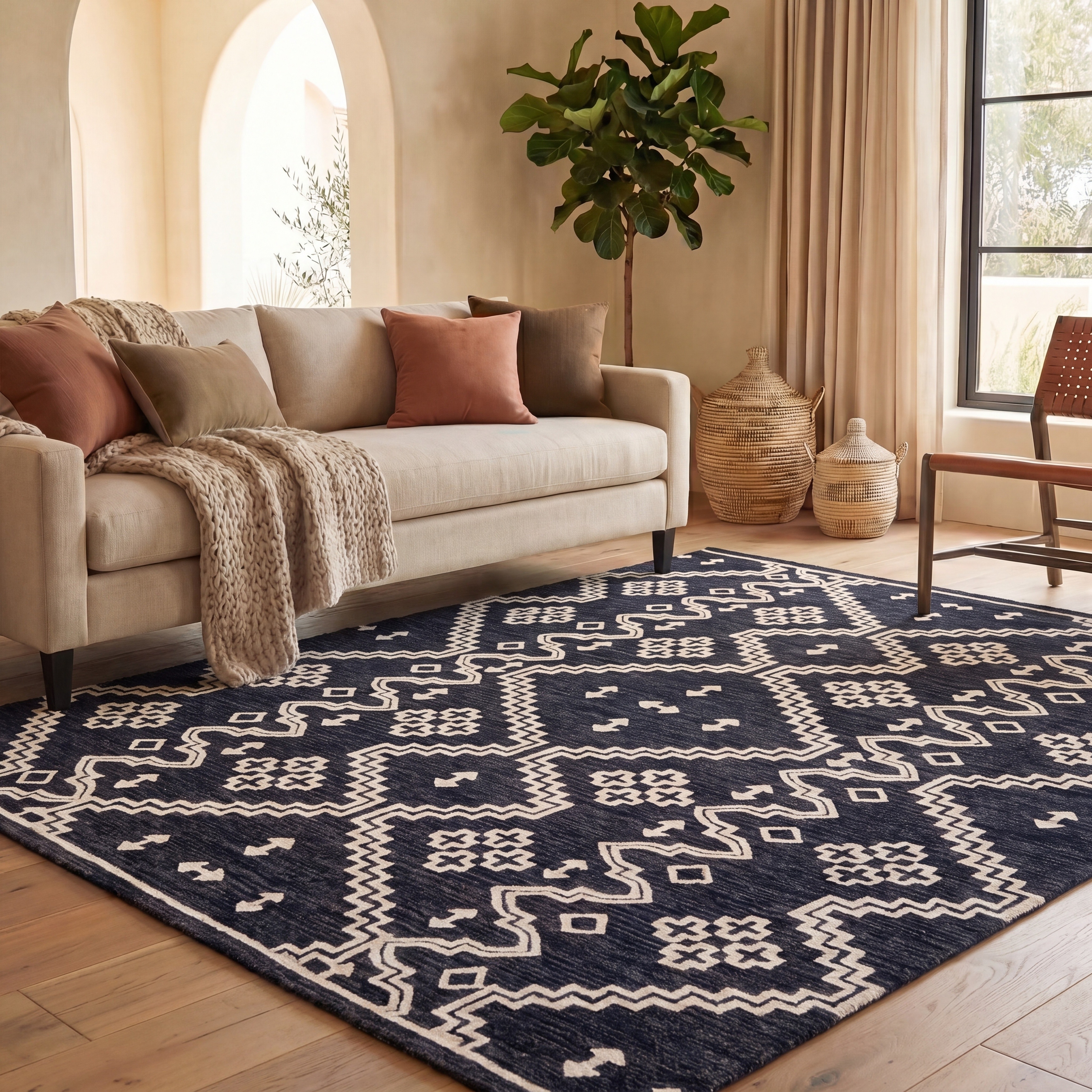 SAFAVIEH Handmade Abstract Ruveyda Modern Wool Rug