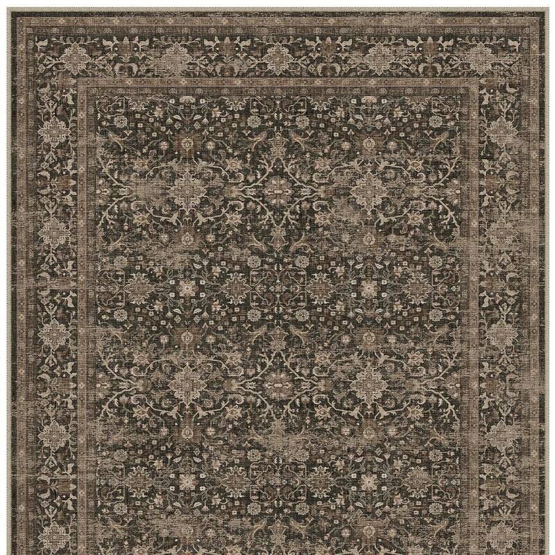 HomeRoots Floral Medallion Traditional Rectangle Area Rug