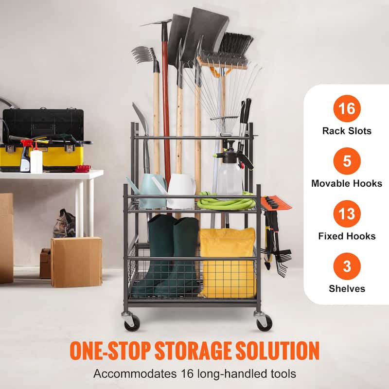 Garden Tool Organizer PP Garden Tool Stand Holder Organizer for Yard, Shed, Outdoor