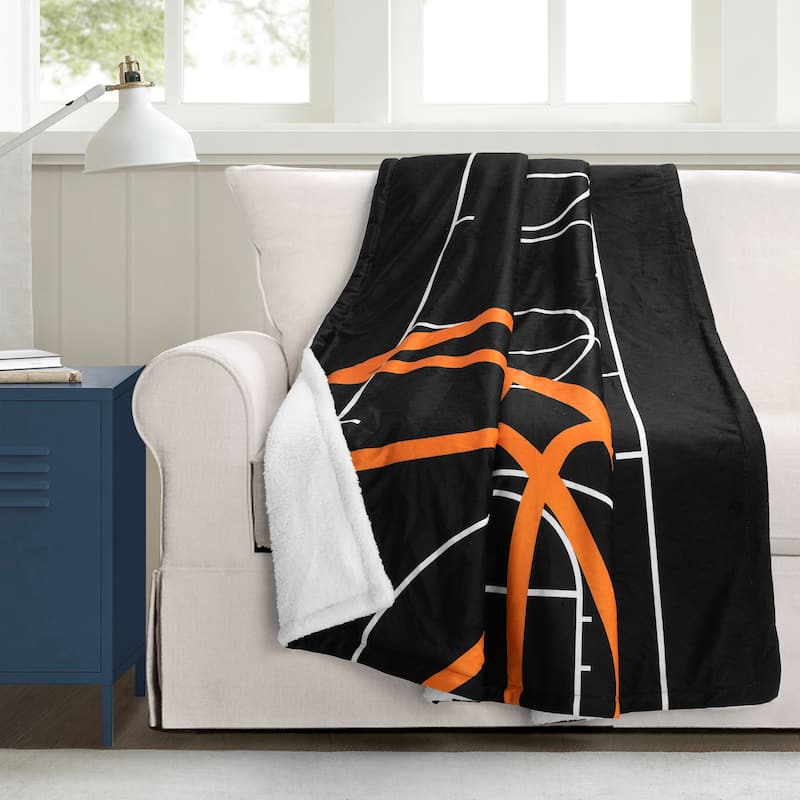 Lush Decor Basketball Game Sherpa Throw Single