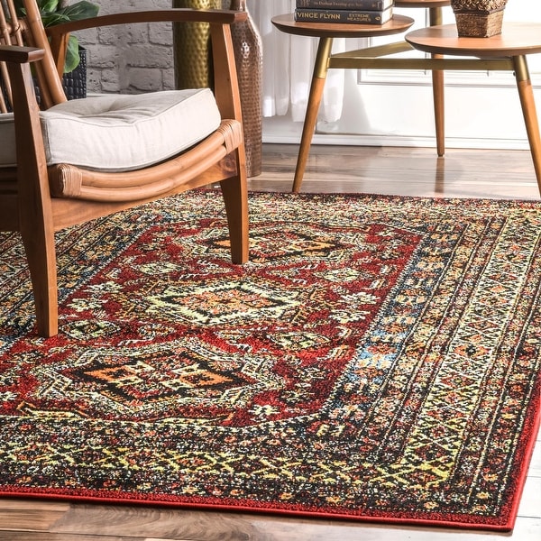 The Curated Nomad Ferlinghetti Indoor/ Outdoor Medieval Herald-border Area Rug. Opens flyout.