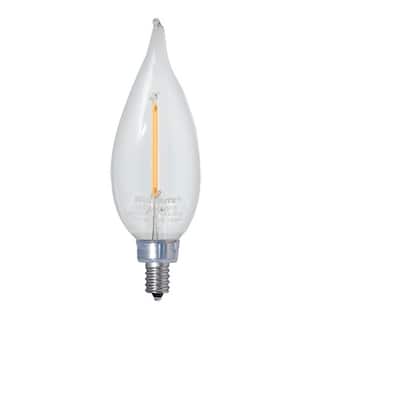 Bulbrite Pack of (4) Dimmable Clear Filament CA10 Candelabra (E12) LED Bulb