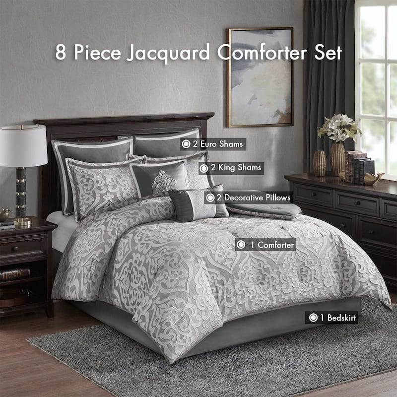 Madison Park Dillon 8 Piece Jacquard Comforter Set