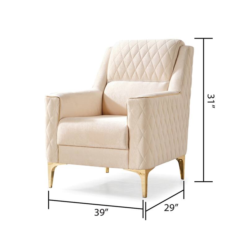 Luna Contemporary Style 2PC/3PC Livingroom Set Made with Wood & Velvet Fabric